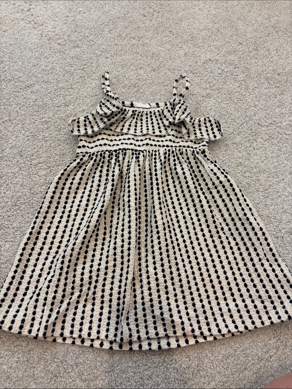Zara Black & Cream Dot-Stripe Summer Dress